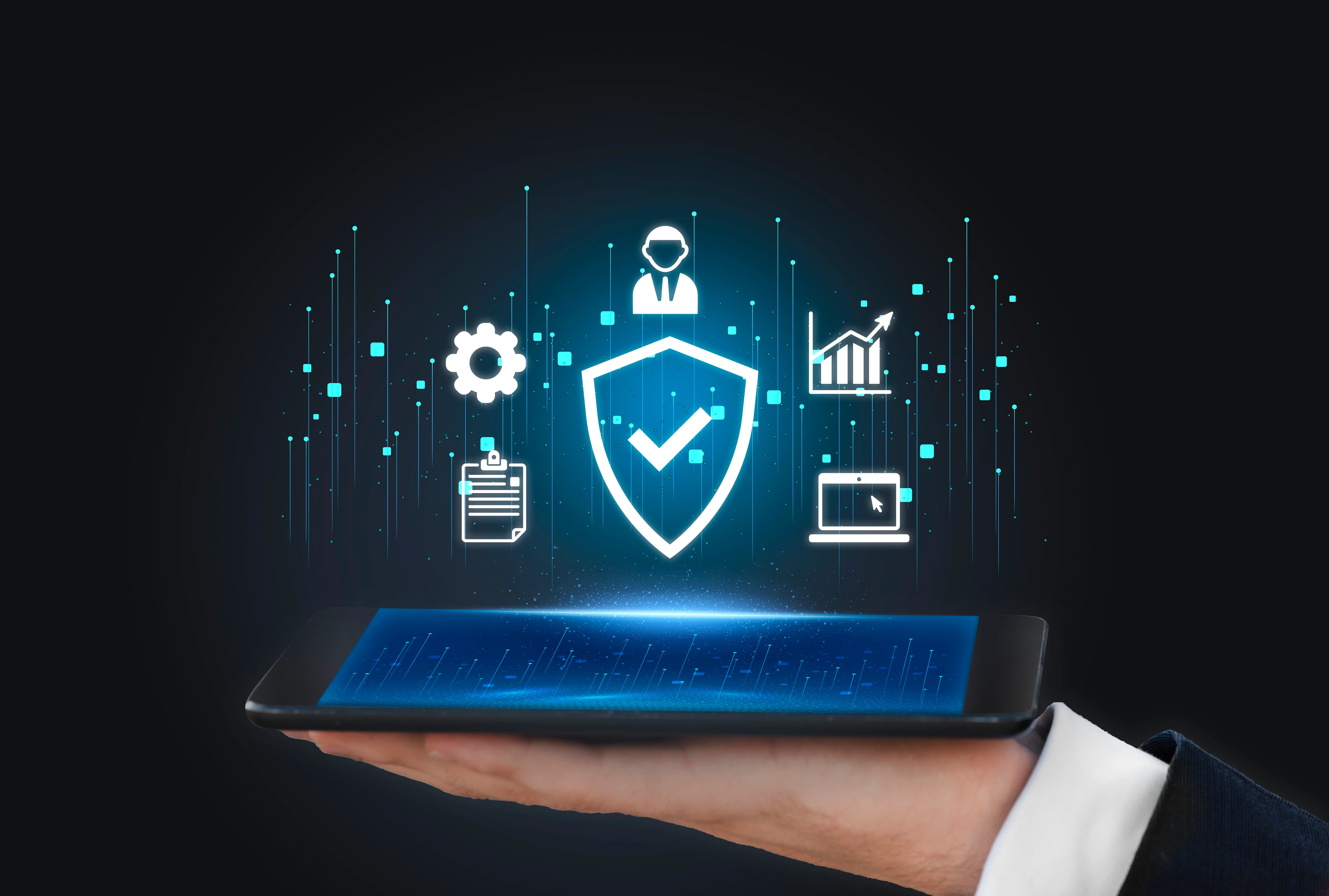Secure data encryption lock icon